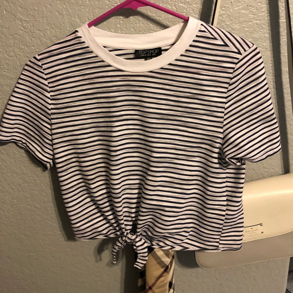 Top shop front tie tee